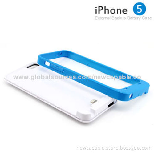 External Backup Battery Case for iPhone 5/5S/5C, 2,200mAh Capacity with Various Colors Available